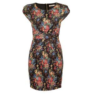 Darling Women’s Nala Floral Tulip Dress Size Small Black Tied Waistband Work